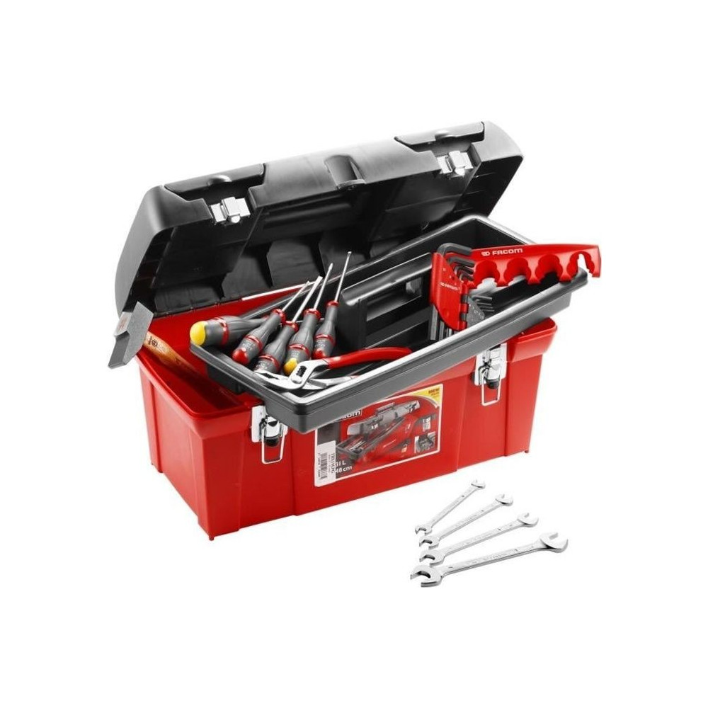 Caisse a outils FACOM + 20 outils - 5 Tournevis Protwist + 9 Clés mâ