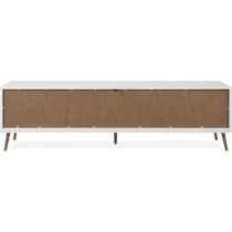Meuble TV - ARONA - Blanc / Chene artisan - 3 abbatants - 175 x 50 x 3