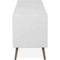 Meuble TV - ARONA - Blanc / Chene artisan - 3 abbatants - 175 x 50 x 3