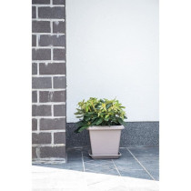 Pot de fleurs carré - GARDEN ID - Teramo Taupe - 40 x 35 cm - Résist