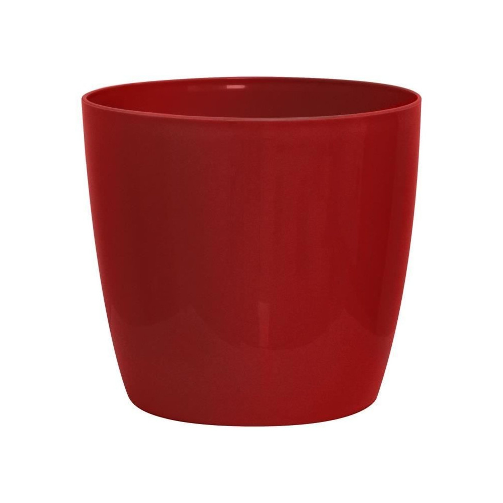 Cache-pot brillant - GARDEN ID - Shiny Rouge avec roulettes - 30 x 27