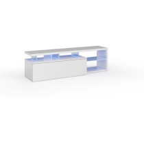 Meuble TV réversible BLUE-TECH - Mélaminé blanc laqué - 1 Porte ab