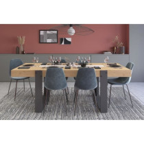 Ensemble enfilade + table LOFT - PARISOT - Chene Artisan et gris - 3 p