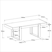 Ensemble enfilade + table LOFT - PARISOT - Chene Artisan et gris - 3 p