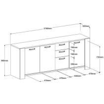 Ensemble enfilade + table LOFT - PARISOT - Chene Artisan et gris - 3 p