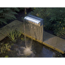 Lame d'eau inox Niagara 60 avec éclairage led pour bassin de jardin -