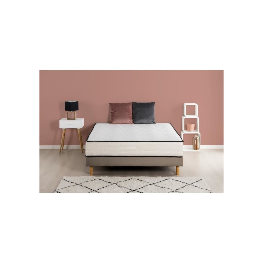 Ensemble Matelas + Sommier 140x190 cm - Mousse - 25 cm - DEKO DREAM HO