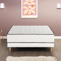 Ensemble matelas + sommier 140 x 190 cm - Ressorts - 7 zones - 27 cm -