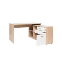 Bureau d'angle London - Panneaux de particules - Décor chene sonoma,