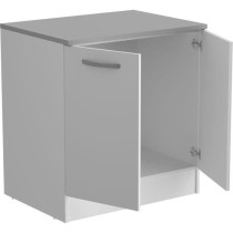 Meuble bas cuisine - OSLO - 2 portes - Blanc - L 80 x P 60 x H 86 cm