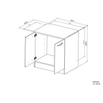 Meuble bas cuisine - OSLO - 2 portes - Blanc - L 80 x P 60 x H 86 cm