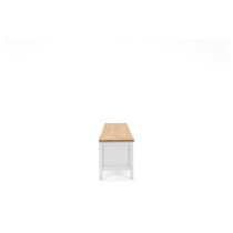 Meuble TV 2 tiroirs - Décor chene artisan et blanc - L 160 x P 45 x H
