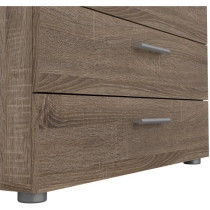 Commode NASH 4 tiroirs - Décor Chene Truffe - L 80 x P 40 x H 68,5 cm