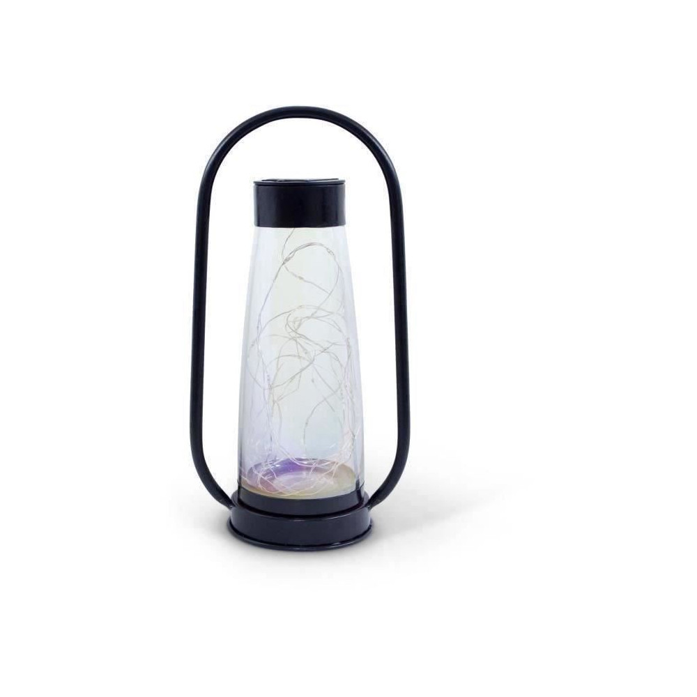 Lanterne solaire - GARDEN ID Noir - Ø18 H34 cm - Batterie AAA - Auton