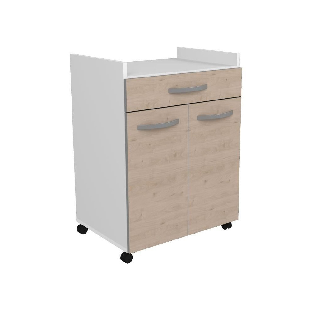 OSLO Desserte de 60 cm - 1 Tiroir et 1 Porte - L 60 x P 44 x H 81 cm -