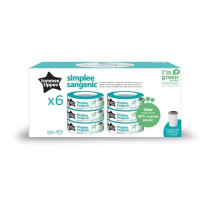 TOMMEE TIPPEE Lot de 6 Recharges Poubelle a Couches Simplee, Protectio