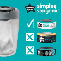 TOMMEE TIPPEE Lot de 6 Recharges Poubelle a Couches Simplee, Protectio