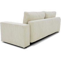 Canapé droit convertible 3 places JOSH - velours côtelé beige - Cof