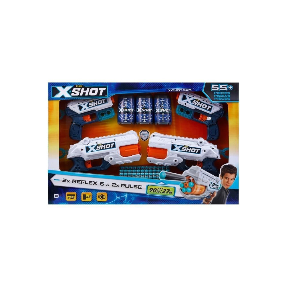 Pack Blasters - ZURU - Combo Pack 2 Kickback + 2 Reflex 6 - Blasters p
