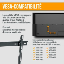 NANOOK Support Mural inclinable pour téléviseurs de 40-65 Pouces- So