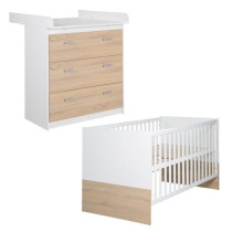 Chambre Bébé Duo ROBA - Gabriella - Lit Évolutif 70x140 + Commode a