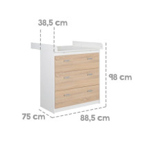 Chambre Bébé Duo ROBA - Gabriella - Lit Évolutif 70x140 + Commode a