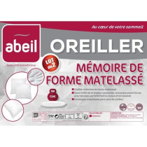 ABEIL Lot de 2 Oreillers a mémoire de forme matelassés- 60x60 cm - B