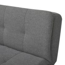 Clic clac 3 places - Tissu Gris - Pieds bois naturel - L 179 x P 85 x