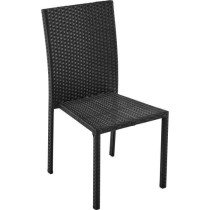 Ensemble repas de jardin - table en verre trempé et 6 chaises en rés
