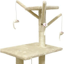 JIPSY Arbre a chat beige 79 x 34 x 138 cm - 3 plateformes, 1 perchoir,
