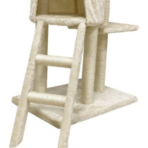 JIPSY Arbre a chat beige 79 x 34 x 138 cm - 3 plateformes, 1 perchoir,