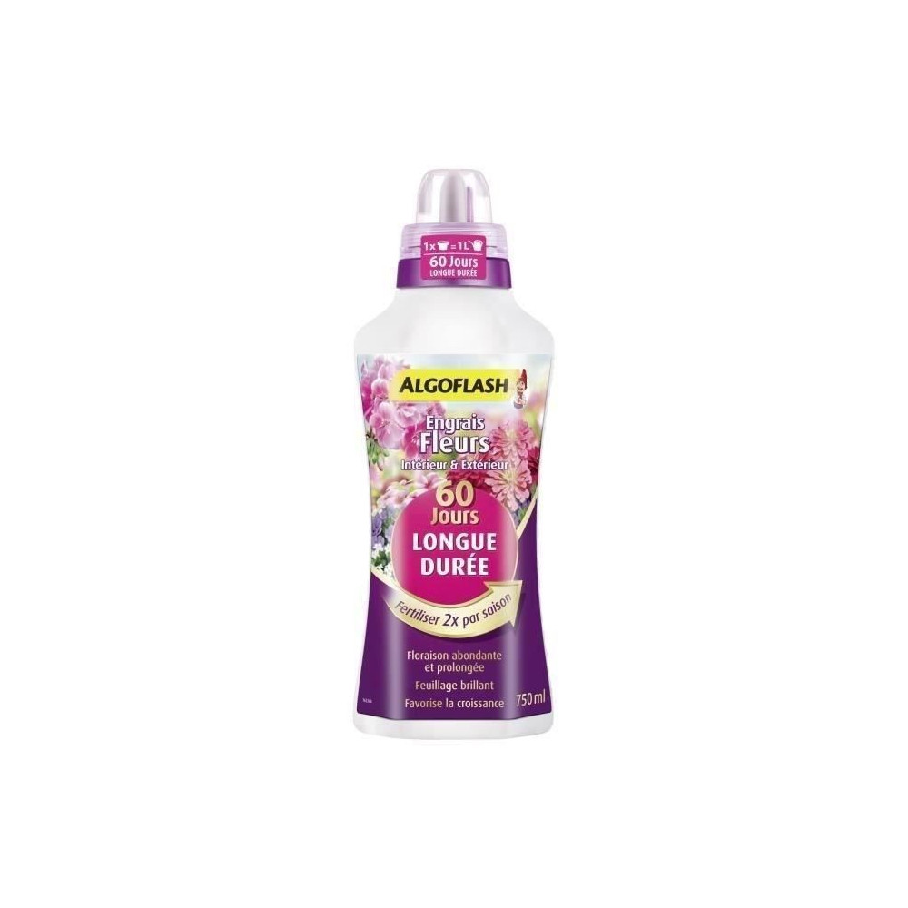 Engrais Fleurs - ALGOFLASH NATURASOL - Longue Durée 60 jours - 750 mL