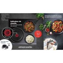 Arthur Martin AM268B Batterie de cuisine 12 pieces - poignée amovible