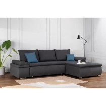 CELINA Canapé d'angle réversible convertible 3 places + Coffre de ra