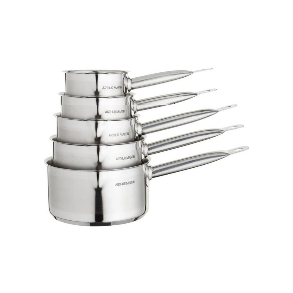 ARTHUR MARTIN Set de de 5 Casseroles - Acier inoxydable - Intérieur s