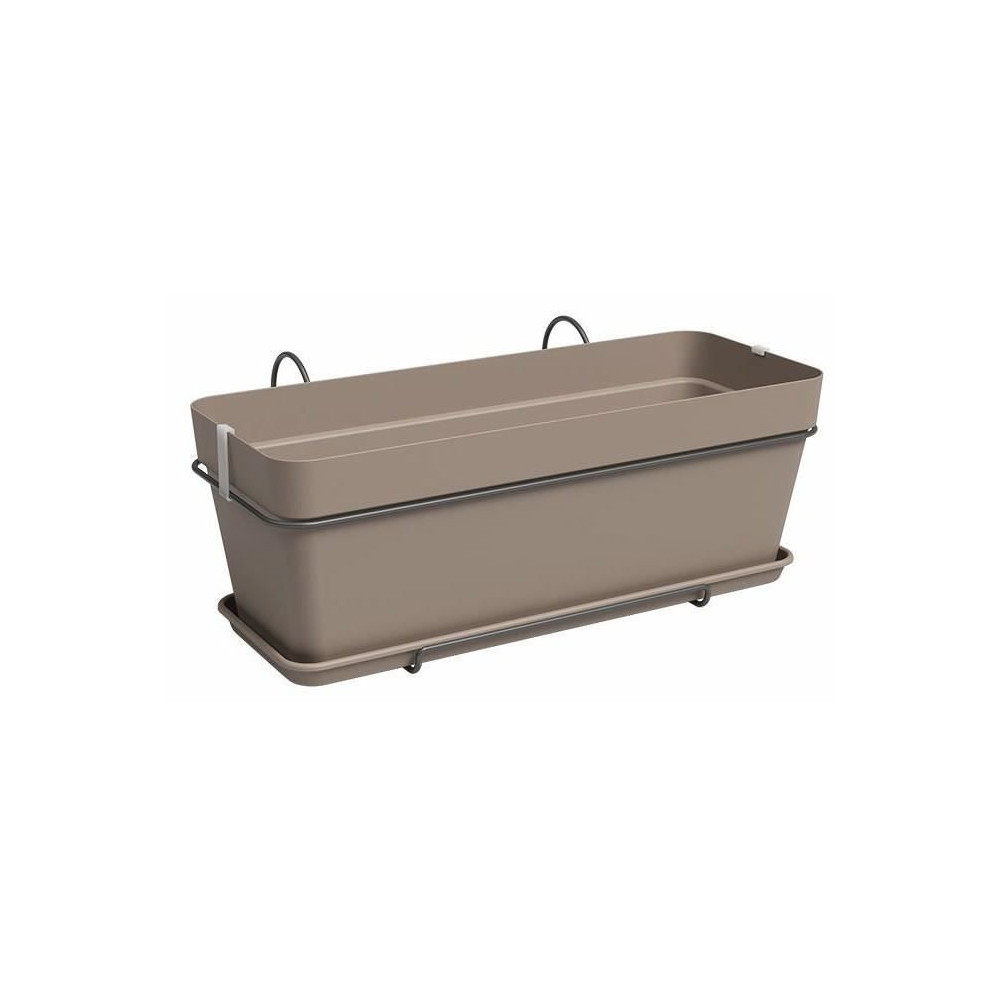 Kit Jardiniere - Plastique - Taupe - Rectangulaire - L50,2 x P28,5 x H