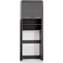 Meuble rangement sous machine a laver AMANDA - 2 portes - Gris Brillan