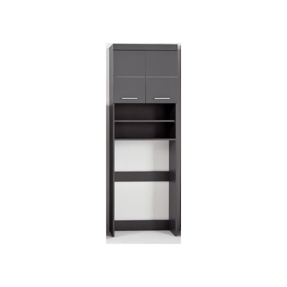 Meuble rangement sous machine a laver AMANDA - 2 portes - Gris Brillan