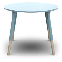 Ensemble table + chaises FIRMIANA - style scandinave - bleu orage & bo