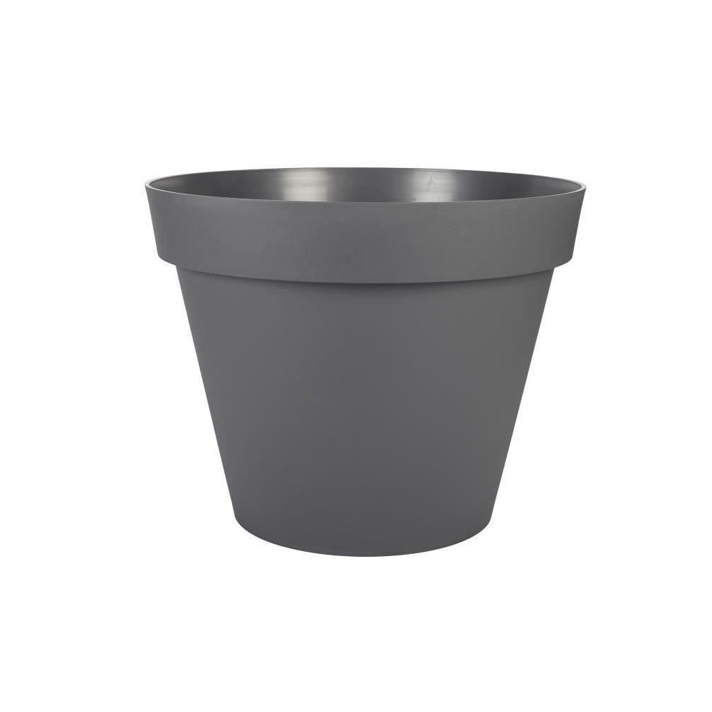 EDA Pot de fleur rond Toscane - Ø 60 x H 47 cm - 76 L - Gris anthraci