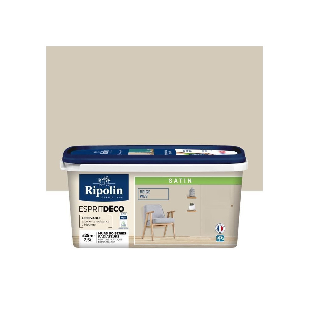 Peinture esprit deco multi-supports - RIPOLIN - 434162 - Beige wes - S