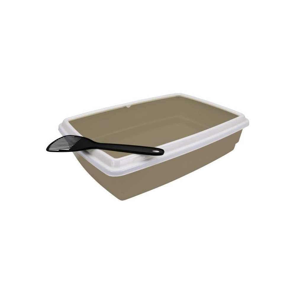 Bac a litiere avec rebord + Pelle - AIME - Pour chat - Violet - 44 x 3