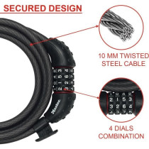 Antivol pour vélo - MASTER LOCK - 8120EURDPRO - Câble torsadé en ac