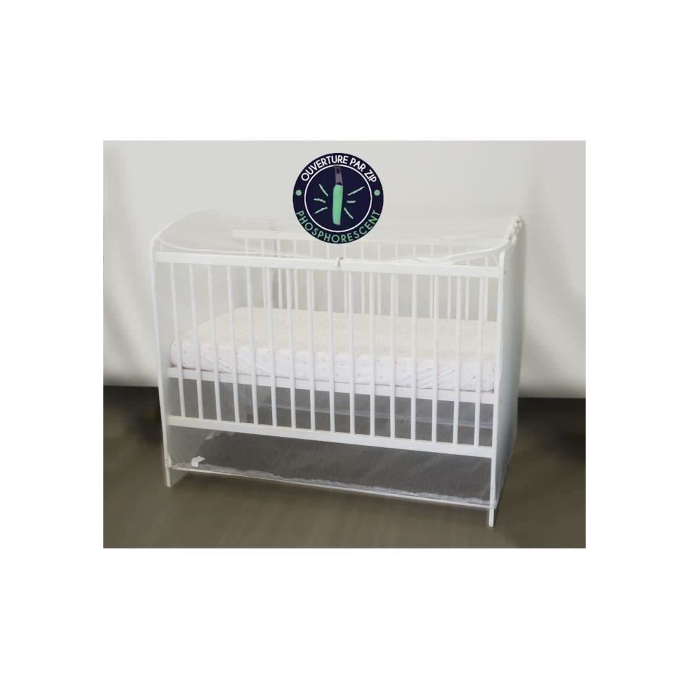 Moustiquaire adaptable en forme de housse - Blanc - 100 x 70 x 125 cm