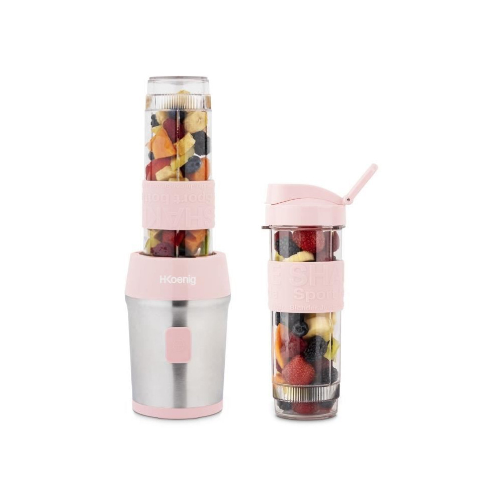 Mini blender - SMOO12 - 300 W - 570 mL - Rose pastel - 2 gourdes inclu
