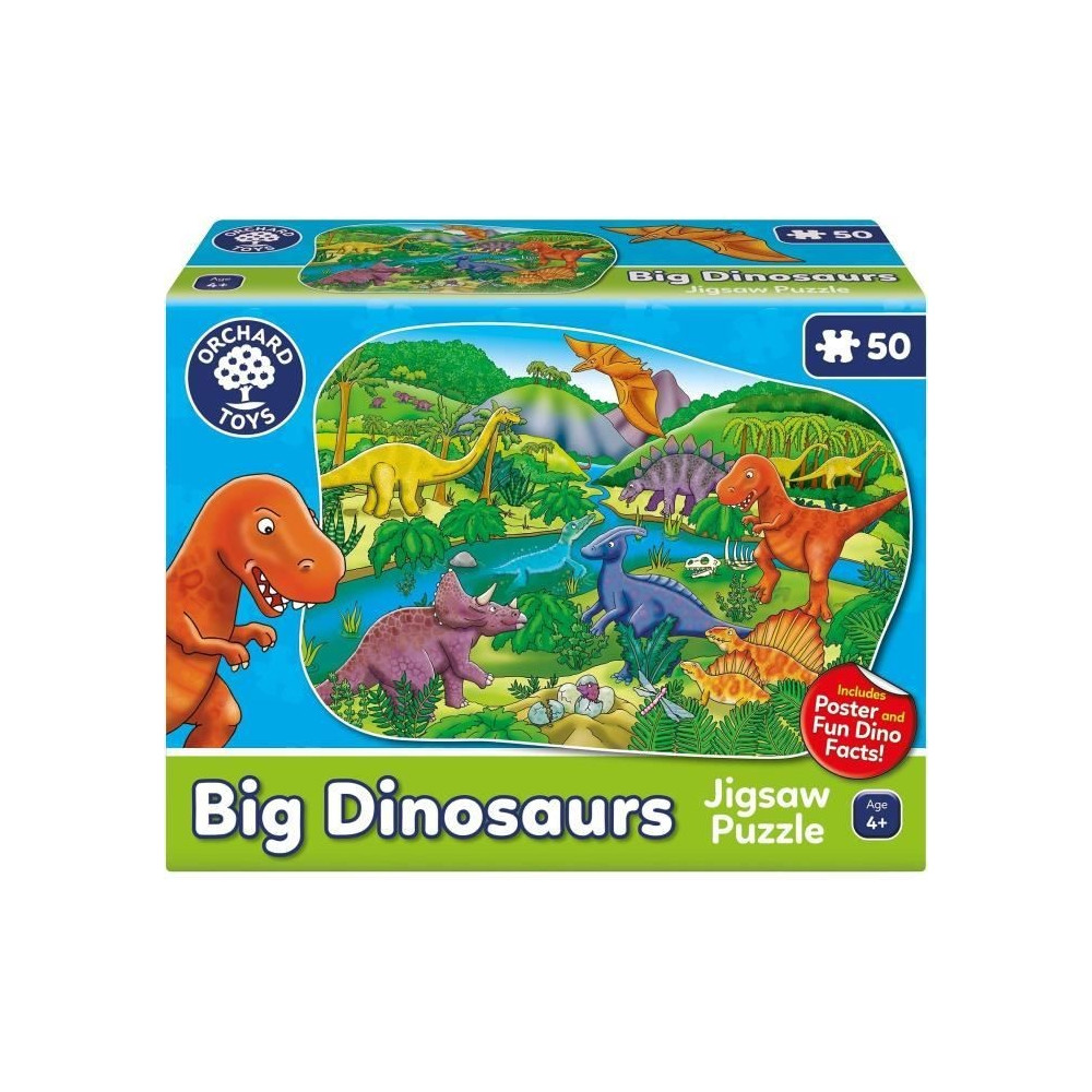 Puzzle Les dinosaures - ORCHARD - 50 pieces - Développe la coordinati