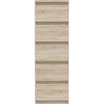 Commode CHELSEA 5 tiroirs - L 41,8 x P 42,2 x H 128,1 - Décor chene s