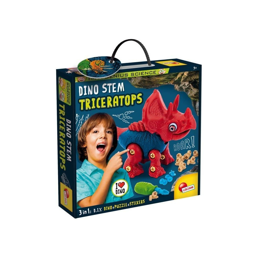 Lisciani giochi- I`m a Genius Dino Stem Triceratops, 92420, Non Applic