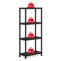 Etagere modulable KETER - Noir - 60 x 30 x 135 cm - 4 tablettes résis