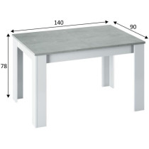 Table a manger extensible - KENDRA - Rectangulaire - Blanc artik et ci